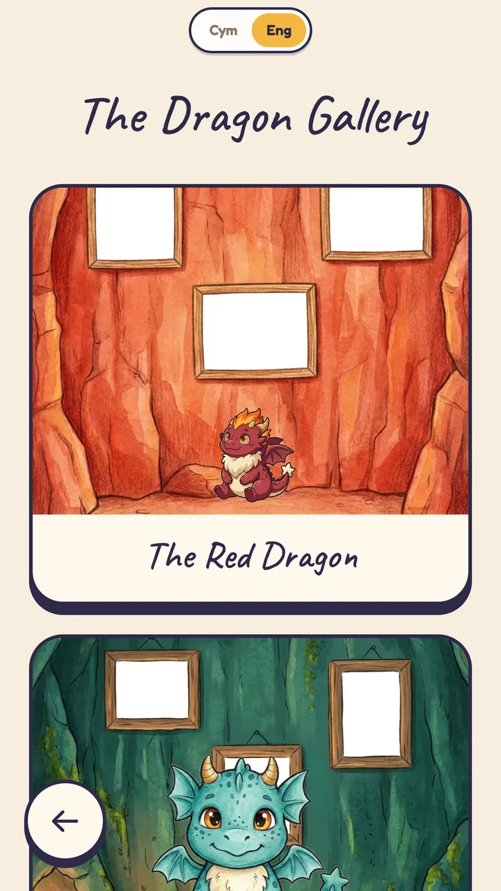 Deor dragon gallery showing the Red Dragon and other dragons to collect