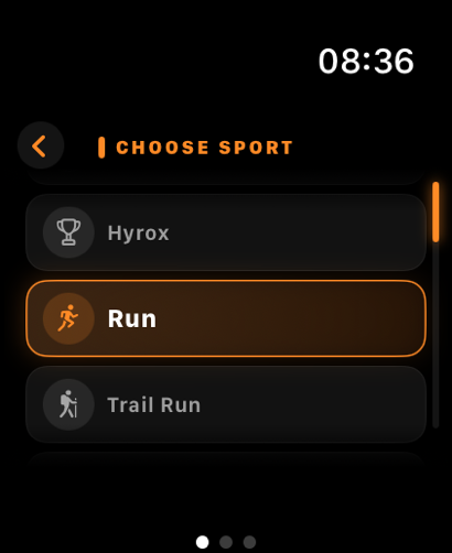HIIT Apple Watch sport picker